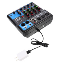 1Conjunto Console De Som Wireless 5 Vias Mixer ABS Preto Para