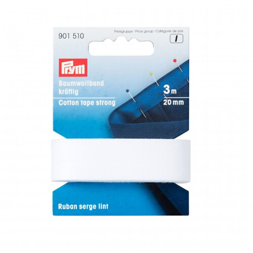 Prym Prym 20mm Extra Strong Cotton Tape White - each