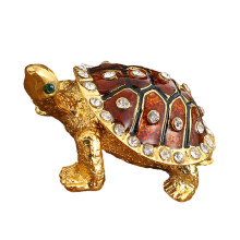 Vintage-Schildkröten-Schmuckkästchen, europäisches-Braun.