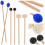 6Pcs Multi Wood Percussion Mallets Drumsticks Felt Head Bass Drum Set 6