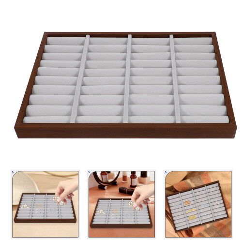 Support Bijoux En Bois Compartiments Pour 2
