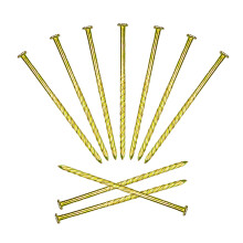 Dekorative Nägel mit glatter, glänzender Goldoberfläche, robust, 12,5 cm/5 Zoll, rostfrei, 10 Stück, Spiraldesign für vielfältige Anwendungen