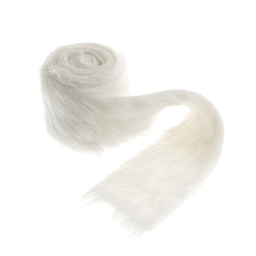 80mm Faux Fur Trim 2m  White - each
