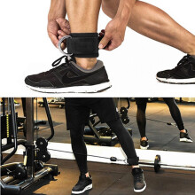 Premium Nylon Ankle Straps for Gym Training, 40cm, Black
