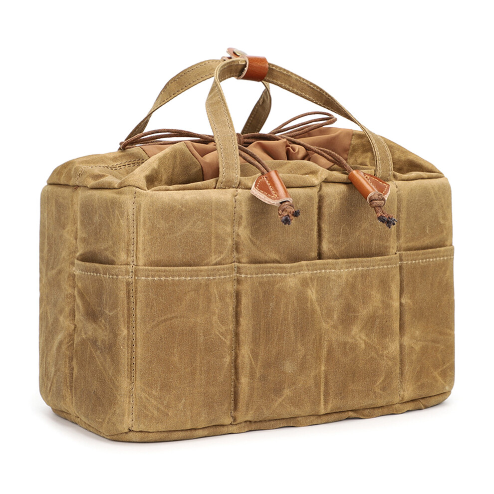 Portable Dslr Camera Lens Insert Bag Providing Spacious-Khaki 7696000373812