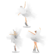 3Satser Hållbara Ballerina Cake Toppers I PVC För Birthday Party