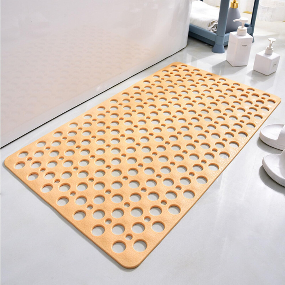 Shower Mat Non Slip Bath Tub Mat With Suction Cups Drain Holes Quick Dry Easy Clean Yellow 27.5 X 15 In-image-OPC-PN6WK8S-NEW