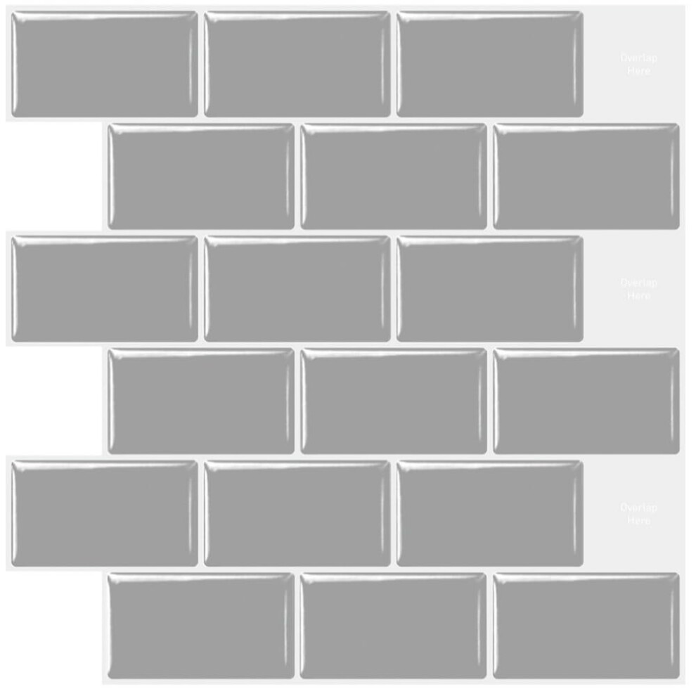 Tile Stickers 10 Pcs Selfadhesive Peel And Stick Backsplash For Kitchen And Bathroom Removable Silvery 9067246031602