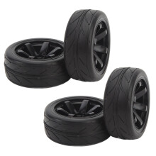 4er Pack RC-Car-Reifen 1/10 65x26mm 6-Speichen schwarz