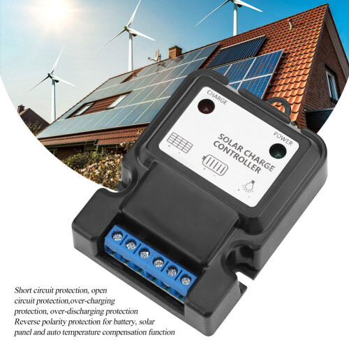 Solar Panel Controller with LED Indicator, PWM 6V 12V 3A Energy Controller Regulator Battery Regulator Overcharge Protection Short Circuit Protection 1