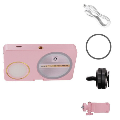 Dimmable LED Phone Camera Light Universal Photography Live-pink