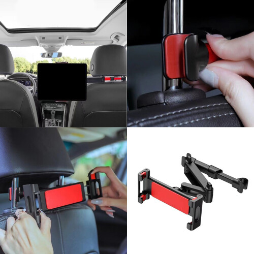Adjustable Car Headrest Tablet Mount Stand For Backseat-Black 2