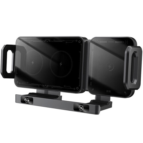 Heat Dissipation Wireless Charging Car Dock Auto Clamp-Black