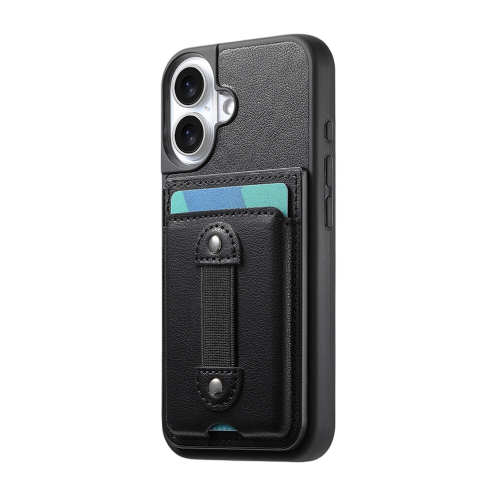 Phone Case Elastic Strap Builtin Card Pocket- Iphone 17 Black 7627000366306