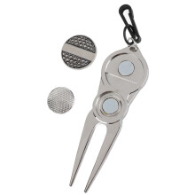 Metallisches Divot-Werkzeug-Gabel mit Ballmarker, 135x30x8mm