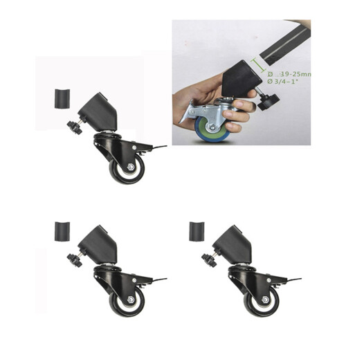 3Pcs C Stand Rotation Caster Wheel Set 25MM Diameter For 2