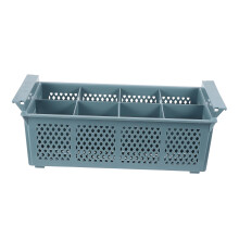 Compartment Cutlery Basket Dishwasher Safe Storage Organizer Grey, Kitchen Utensil Holder, Holds Utensils & Bowls