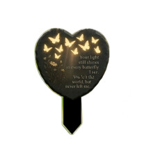 Heart Memorial Plaque Stake Sympathy Grave Markers Acrylic-B