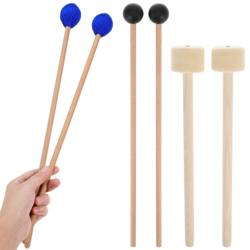 6St Bass Drum Mallets Hout Multi Kleur Percussie Stokken Voor