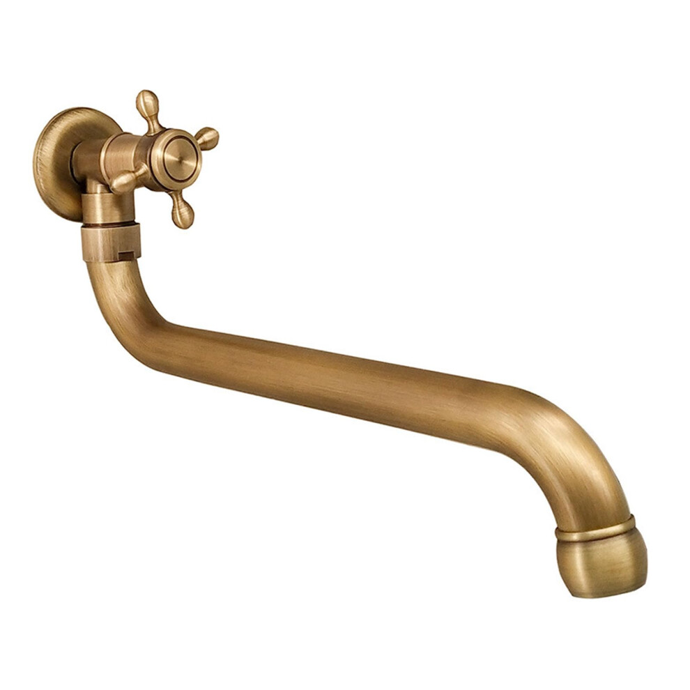 Vintage Antique Brass Wall Mounted Singlehandle Basin Tap, Cold Water, G1/2 Inlet, Sink Faucet 9323874169286