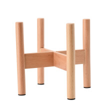 Verstellbarer Pflanzenständer im Mid-Century-Modern-Design, natürliche Holzoberfläche, robuste Hartholzkonstruktion für Zuhause und Büro