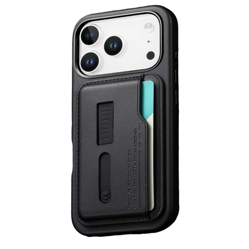Shock Absorbing Phone Case With Concealed Card- Iphone 17 Black 7751000407520