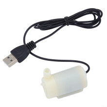 Silent Submersible USB Water Pump 5V DC, 1M Cable, Garden Fountain Aquarium Pond, 23L/Min, Compact Design, White