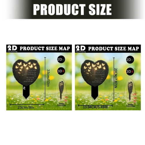 Heart Memorial Plaque Stake Cemetery Decorations for-A 2