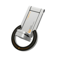 Powerful Metal Magnetic Phone Owner For Car With Turn-Silver