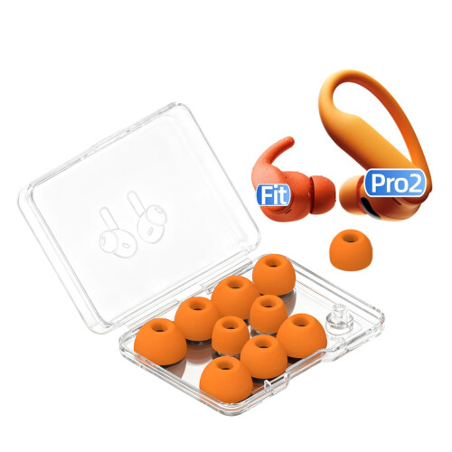 Sweat Resistant Ear Tip 5Sizes Silicone Earplug For-or ange 2