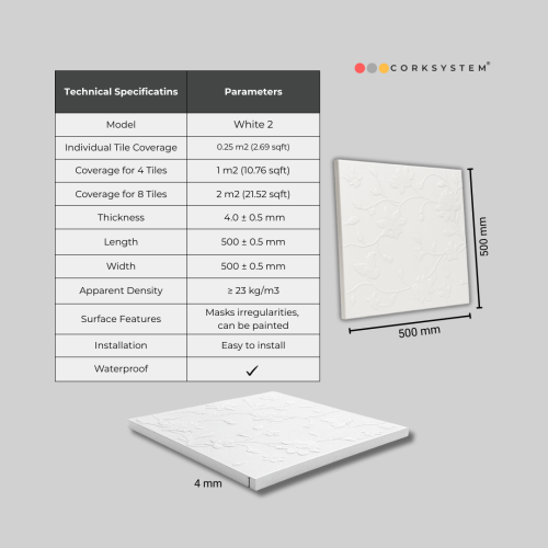 White 2: Decor Wall/Ceiling Panels 2m2 (21.52sqft) 1