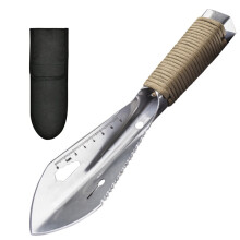 Garten- und Outdoor-Multitool, Edelstahl-Campingschaufel für Rucksacktouren, Mehrzweckkelle mit Paracord-Griff für die Jagd, Tragbarer Diggi