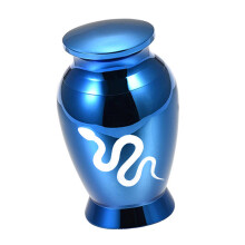 Snake Pattern Memorial Urn For Pet Durable Water Resistant-Blue