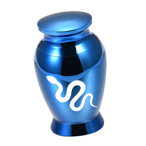 Snake Pattern Memorial Urn For Pet Durable Water Resistant-Blue