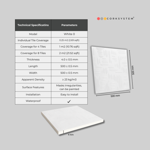 White 0: Decor Wall/Ceiling Panels 2m2 (21.52sqft) 1