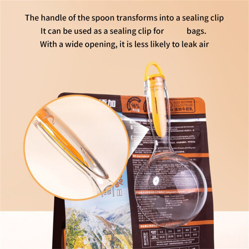 Automatic Sealing Pet Food Scoops With AntiSlip Handle-Orange 1