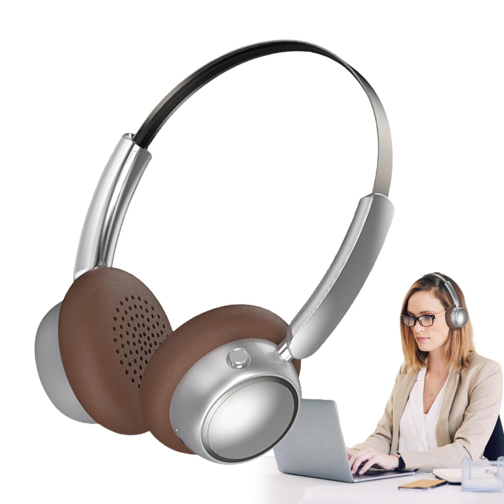Wireless Headset Overear Noisecanceling Headphones, Allday Battery Life, Comfortable Fit For Adults Brown 9339159433478