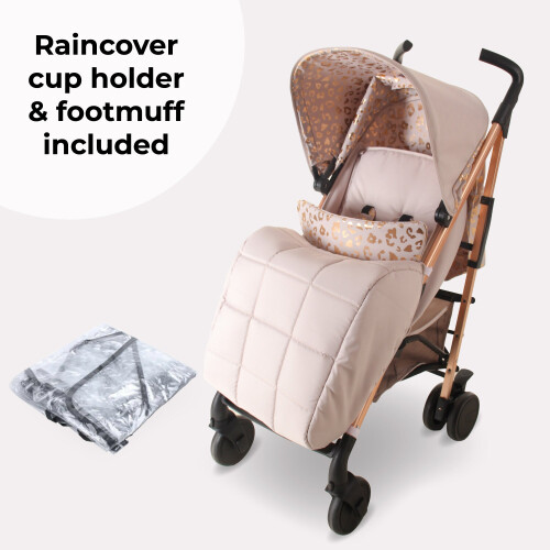 My Babiie MB51 Plus Stroller - Pink Leopard 2