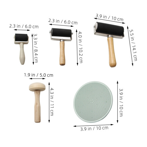 5 Printmaking Tool Set Met Rubber En Roller 1
