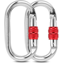 Mosquetón Spring Twist, bloqueo automático de aleación de aluminio para un uso sin problemas, diseño en forma de D desplazado para un mejor