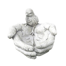 Have accent fuglebadsskål harpiks udendørs ornament vejrbestandig dekorationsstatue med fuglefoderfunktion robust og holdbar til haven terrasse