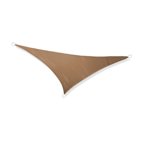 Toldo de proteção solar resistente para uso externo, modelo triangular cáqui (3 m x 3 m), à prova de vento e resistente a rasgos.