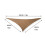 Toldo de proteção solar resistente para uso externo, modelo triangular cáqui (3 m x 3 m), à prova de vento e resistente a rasgos. 3