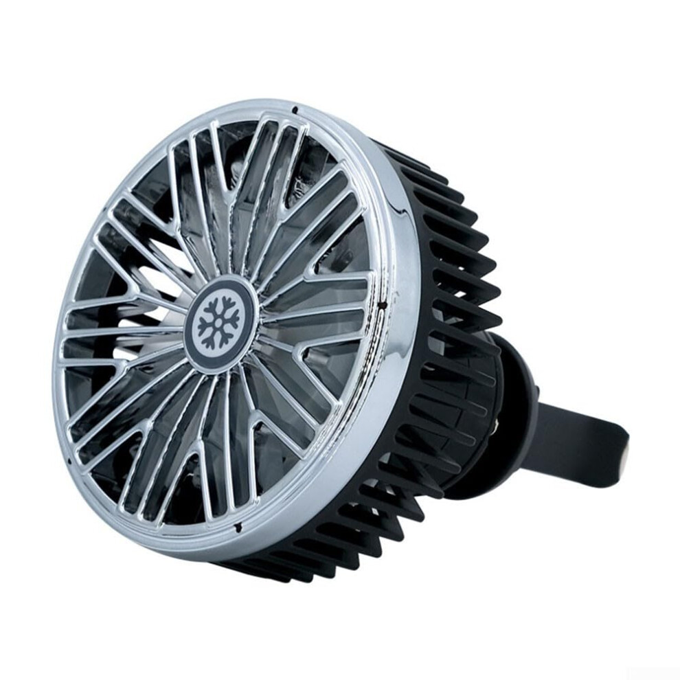 Usb Car Air Vent Fan With 3Speed Adjustable Cooling, Colorful Led Ambient, Usb Powered, For Most Vehicles, Black 9323874174426