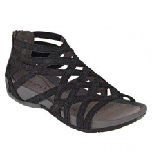(38, Black) Round Toe Hollow Roman Gladiator Sandals Women's Bandage Design Shoes Summer Beach Supply