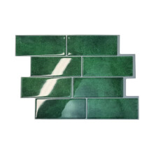 Marble Tile Stickers 10 Pcs Light Green Vintage Decal Waterproof Adhesive Tile Art For Kitchen Bathroom Backsplash