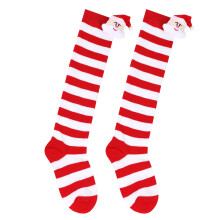 Girls Stretchy Winter Socks Breathable-Red and white wide s