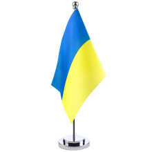 Bandiera da scrivania per esposizioni patriottiche, decorazioni per eventi patriottici con design accattivante e colori vivaci, bandiera dell'Ucraina