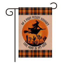 Halloween-Gartenflagge für draußen mit gruseliger Katze und Kürbis, einfach anzubringendes vertikales Banner für die Herbstdekoration,