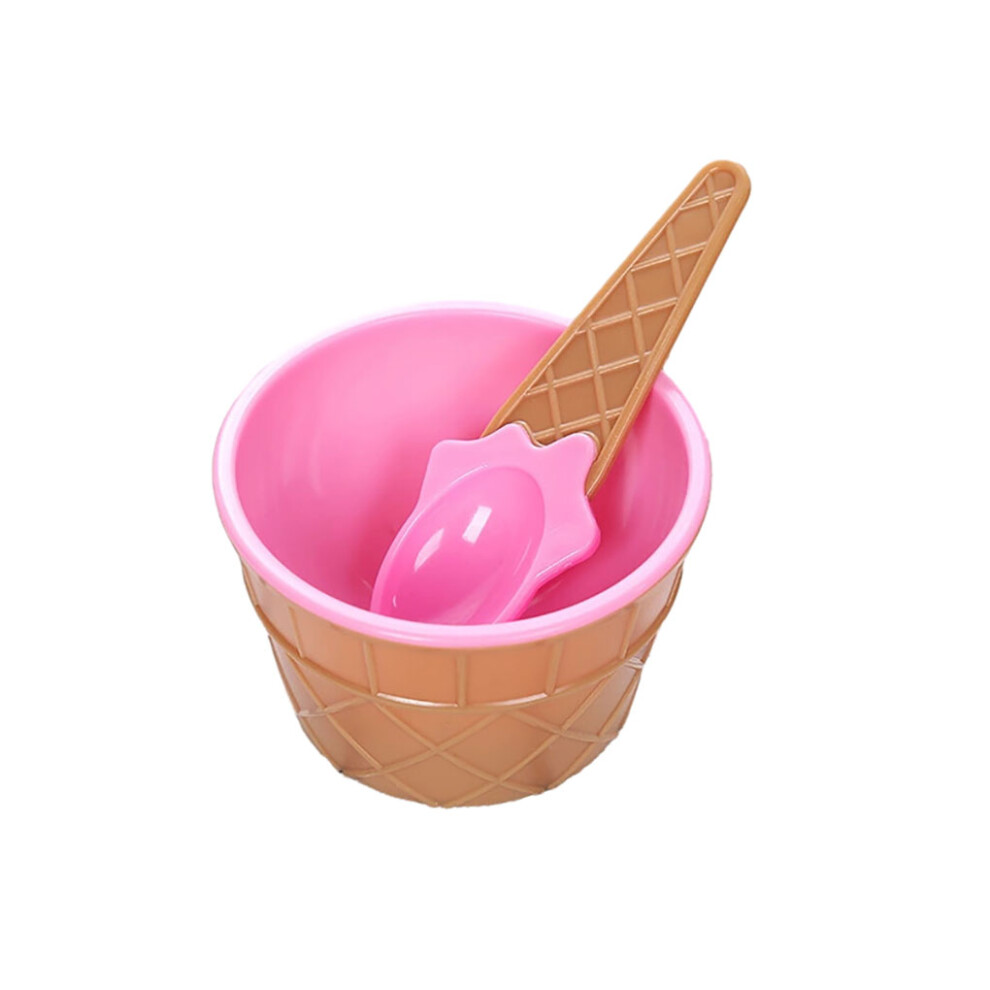 Ice Dessert Bowl Plastic Colored Tableware Scoop Bowls Spoons Cream
